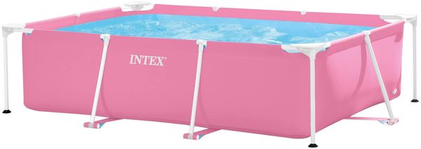INTEX Metallrahmen Aufstellpool Rosa 220 x 150 x 60 cm Stahl und PVC 42035609