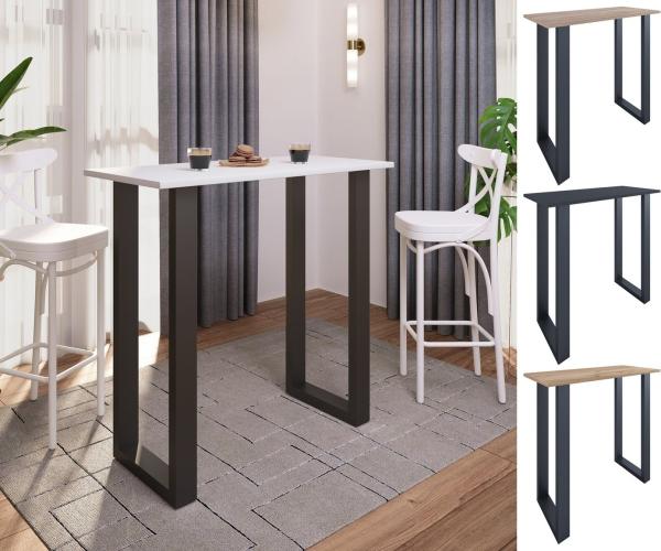 VCM Bartisch Xona 920121 Silber / Anthrazit H. 102 x B. 110 x T. 50 cm