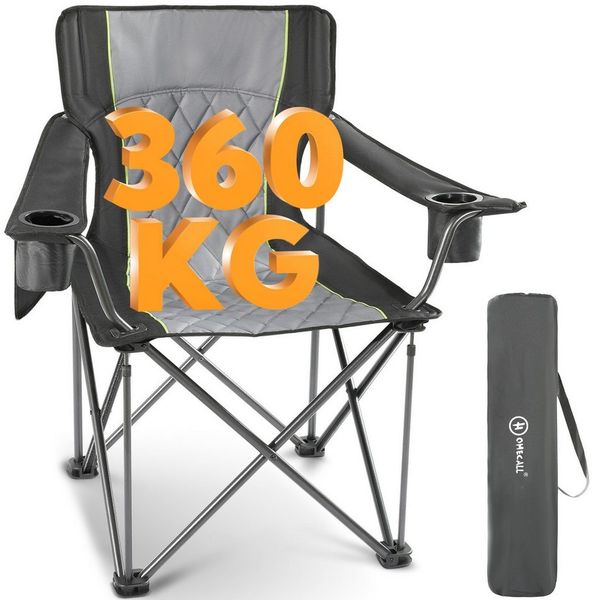 HOMECALL Campingstuhl Übergroßer Klappstuhl mit hoher Rückenlehne, XXL Faltstuhl Gepolstert (Bis 360KG Belastbar), Robust und Zuverlässig klappstuhl für Outdoor, Balkon, Garten