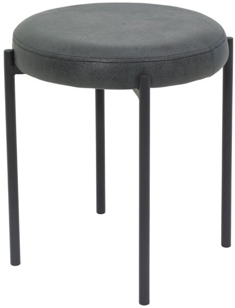 Hocker Sandra / Sammy II H, Mikrofaser, Anthrazit, 39 x 45 x 39 cm