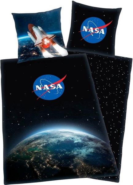 NASA Wende Bettwäsche Set 2tlg 135 x 200 cm 80 x 80 cm