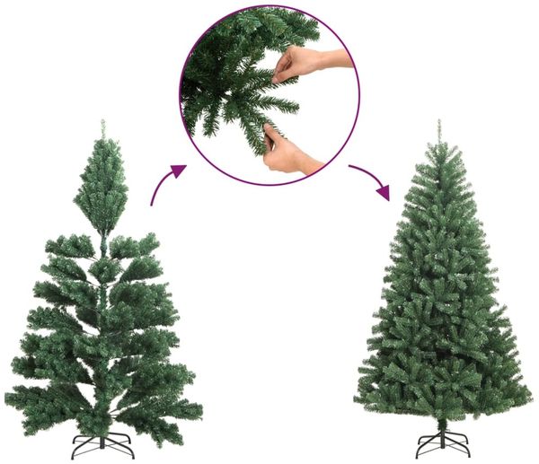 vidaXL Künstlicher Halb-Weihnachtsbaum mit Schnee Schlank 240 cm 344608 Bild 8