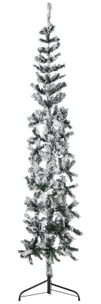 vidaXL Künstlicher Halb-Weihnachtsbaum mit Schnee Schlank 240 cm 344608 Bild 3