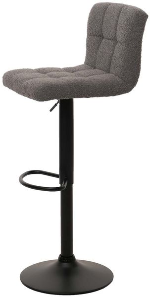 2er-Set Barhocker HWC-G87, Tresenhocker Barstuhl, höhenverstellbar drehbar, Stoff Boucle (450g/m²) FSC® ~ dunkelgrau Bild 7