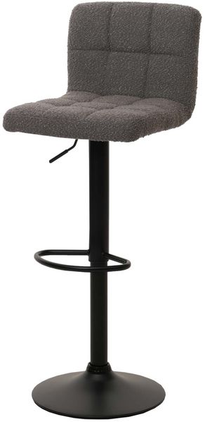 2er-Set Barhocker HWC-G87, Tresenhocker Barstuhl, höhenverstellbar drehbar, Stoff Boucle (450g/m²) FSC® ~ dunkelgrau Bild 5