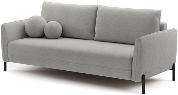 Selsey 'Veruco' Sofa mit Schlaffunktion und Chenille-Bezug, grau, ca. 90 x 234 x 100 cm