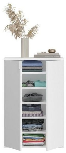 furnling Schuhkommode Professor, Breite 61 cm, Höhe 99 cm, Tiefe 34 cm, Hochglanz weiß