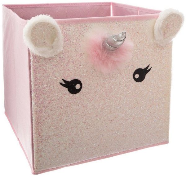 Faltbox, Textilbehälter, Aufbewahrungsbox für Kinderzimmer, rosa, 30 x 30 x 30 cm, Atmosphera for kids