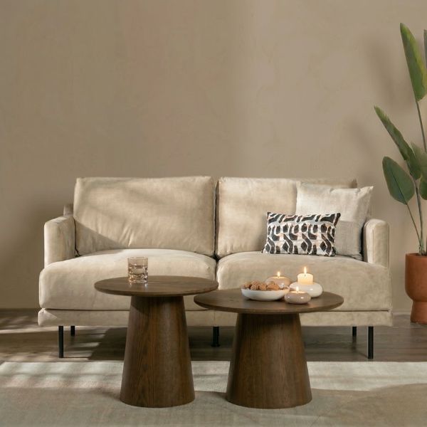Bronx71 Samt Sofa Denver 2,5-Sitzer beige