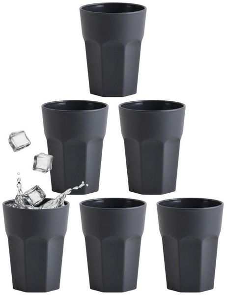 Engelland Becher Kunststoffbecher in modernen Pastellfarben, 250 ml, Mehrweg, 6-tlg, Kunststoff, spülmaschinengeeignet, bruchfest, wiederverwendbar, 250 ml, 0,25 Liter