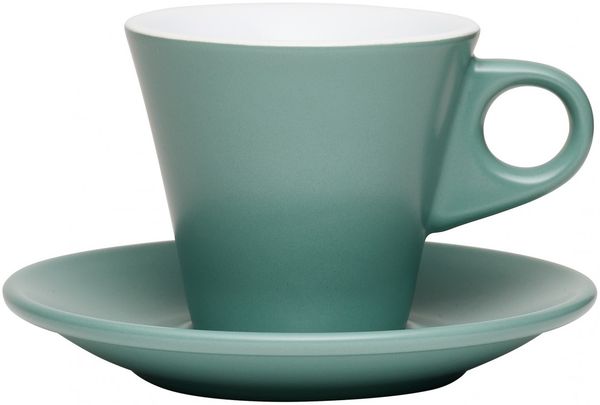 Cappuccinotasse Kaffee Tasse mit Untertasse Porzellan cilio NAPOLI menta 215465