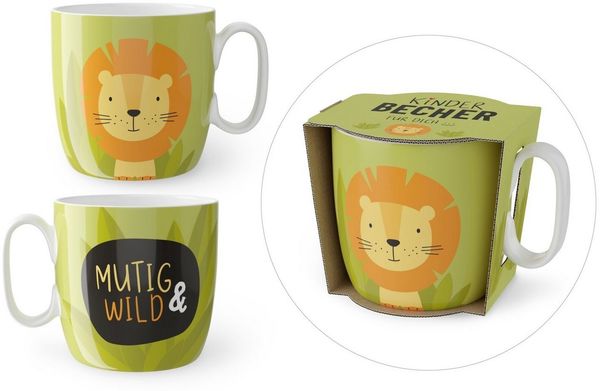 Kindertasse Kinderbecher Tasse Becher Porzellan 150ml la vida Auswahl Motiv Mutig und wild 940334