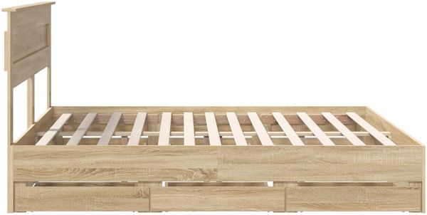 vidaXL Bettrahmen Sonoma-Eiche 200 x 200 cm Ingenieurs Holz 3409824 Bild 9