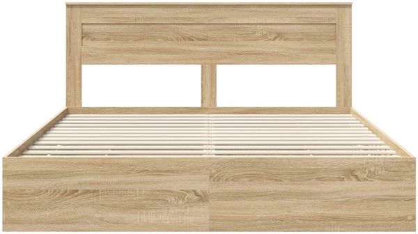 vidaXL Bettrahmen Sonoma-Eiche 200 x 200 cm Ingenieurs Holz 3409824 Bild 8