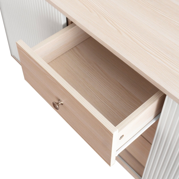 Merax Sideboard mit 3 Schubladen und 2 Schiebetüren, Kommode aus Holz mit verstellbaren Einlegeböden Bild 4