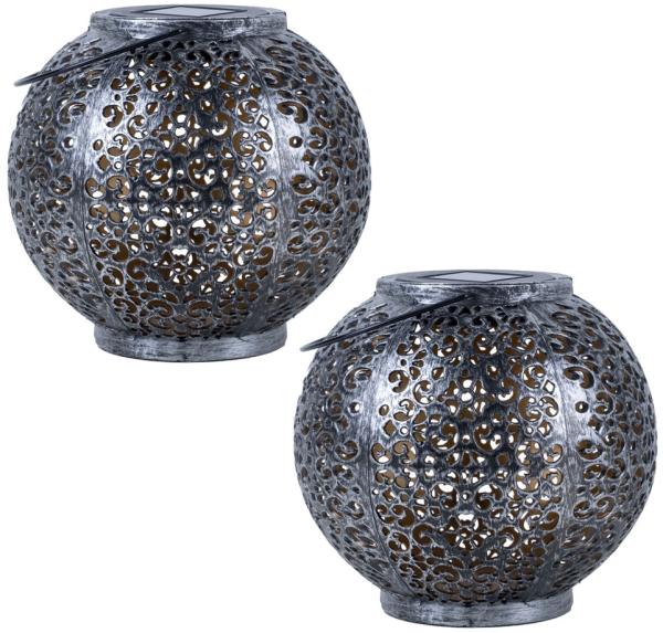 2x LED Solarleuchte, Kunststoff, Hängeleuchte, H 17 cm