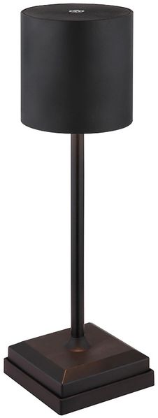 LED Tischleuchte, Touchdimmer, Akku, schwarz, H 32 cm