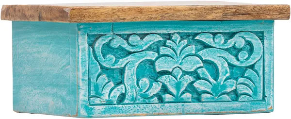 Wandboard Santa Cruz Massivholz Mango blau 23cm massivum Wandregal Wanddeko Wandablage Badregal Landhausstil