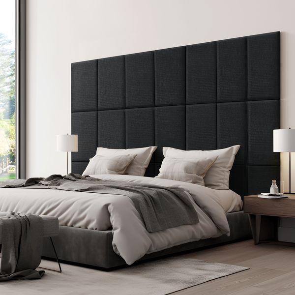 Wandkissenset Carpino 3-tlg. Textil 60x30 cm Schwarz [neu. haus]