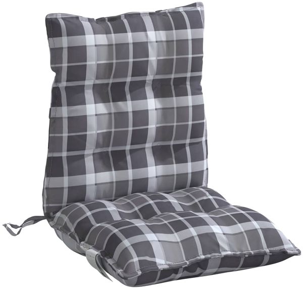 vidaXL Niedriglehner-Auflagen 2 Stk. Grau Karomuster Oxford-Gewebe 377713 Bild 5
