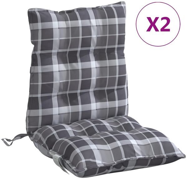 vidaXL Niedriglehner-Auflagen 2 Stk. Grau Karomuster Oxford-Gewebe 377713 Bild 2