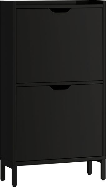 Bellamio 'Ceyhan' Schuhschrank mit 2 Klappen, schmales Schuhregal, schwarz, 50x19x90 cm, Schuhkipper für 4 paar Schuhe Bild 10