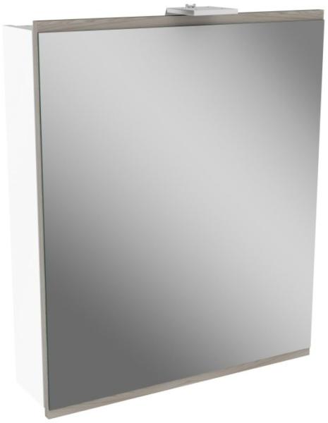 Fackelmann LIMA LED Spiegelschrank 60 cm, Weiß/Braun