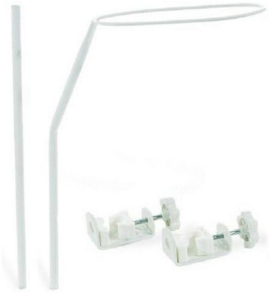 Best for Kids Himmelstange Best for Kids Baldachinstange Weiß mit Schraubklemme für Babybett, Ø 15 mm, 0-läufig, kürzbar, Klemme, geklemmt, Metall, Schleierhalter für Babybett oder Wiege