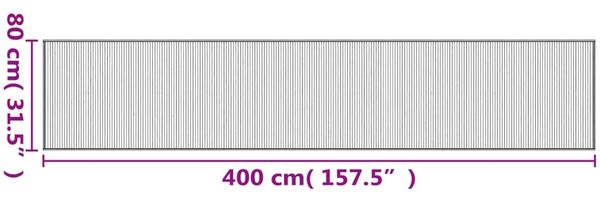 vidaXL Teppich Rechteckig Braun 80x400 cm Bambus 376920 Bild 8