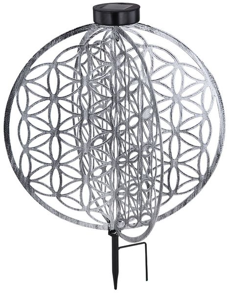 LED Solarleuchte, Erdspieß, silber, H 51 cm