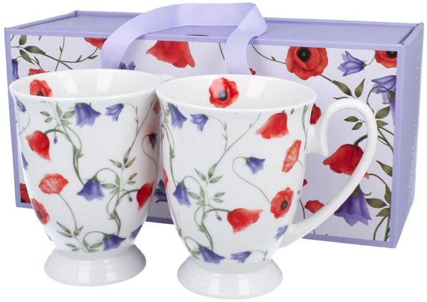 DUO 2er-Set Becher ANGELA mit Fuß, 340 ml, New Bone China Porzellan, in Geschenkbox