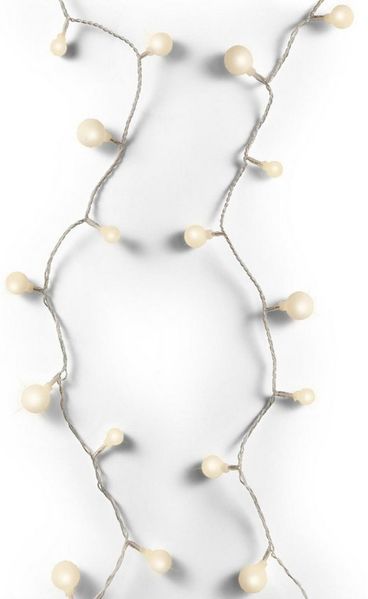 MARELIDA LED-Lichterkette Berry Cherry 120 weiße Kugeln 3 Größen 9m Außen Weihnachtsbeleuchtung, 120-flammig