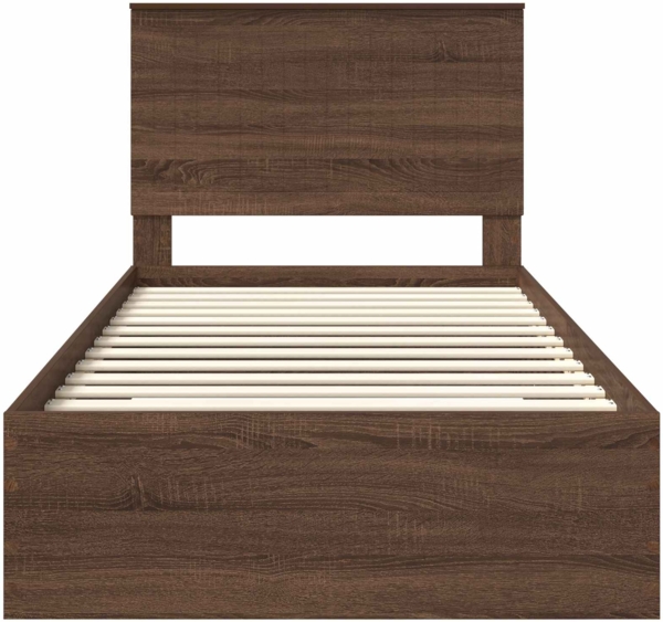 vidaXL Bettrahmen Braune Eiche und Silber 100x200 cm Holzwerkstoff 3411347 Bild 6