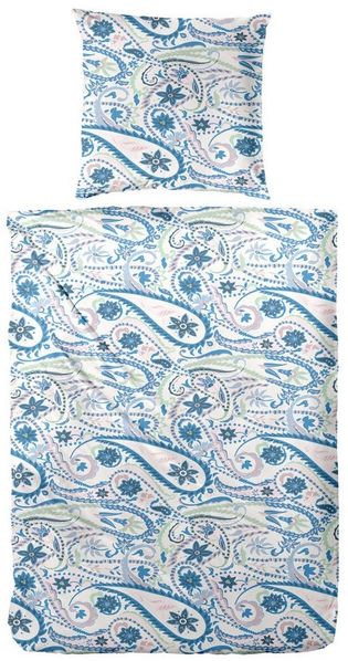 Primera Bettwäsche Mako-Satin-Bettwäsche Pastel Paisley, Mako-Satin, 2 teilig, mit elegantem Blumen Muster
