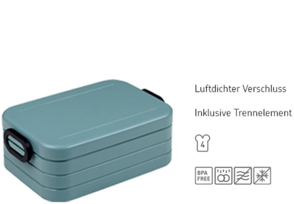 Mepal 2-tlg Take a Break Set – Vivid Blue – Groß/Klein – Lunchbox mit Trennwand – ideal für Mealprep – spülmaschinenfest, ABS