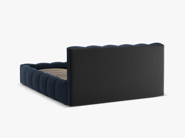 Micadoni Stauraumbett mit Kopfteil Lupine Strukturierter Stoff Moly Königsblau 140x200 Bild 4