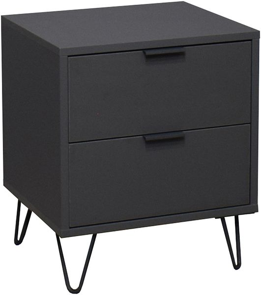 Nachtkommode >Bonnie< in anthrazit matt lack - 51x60x45cm (BxHxT)