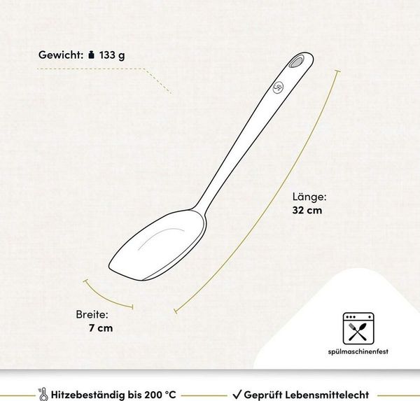 Hoffmann Germany Soßenlöffel Saucenlöffel Silikon Edelstahl 32 cm anthrazit, flexible Lippe, kratzerfrei, spülmaschinengeeignet, 200°C
