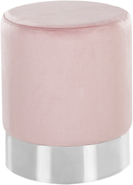 Pouf Samtstoff rosa ⌀ 36 cm BRIGITTE