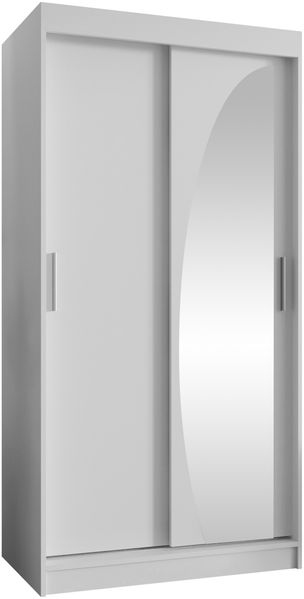 Kleiderschrank Waluri 100 cm (Farbe: Weiß, ohne Schubladen)
