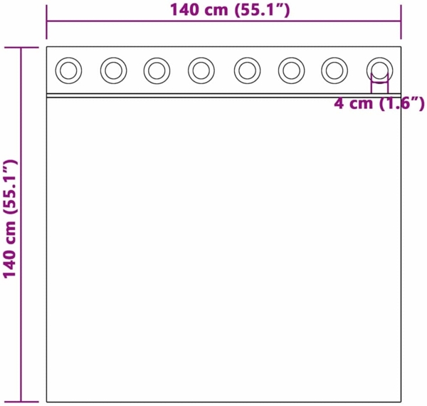 vidaXL Verdunkelungs-Vorhänge mit Ringen 2 pcs Dunkelblau 140 x 140 cm 4107363 Bild 7