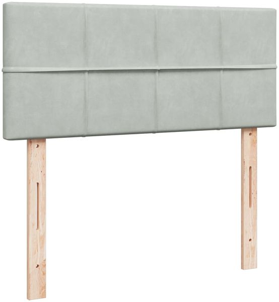 vidaXL Boxspringbett mit Matratze Hellgrau 120x200 cm Samt 3286282 Bild 8