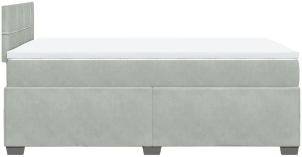vidaXL Boxspringbett mit Matratze Hellgrau 120x200 cm Samt 3286282 Bild 9