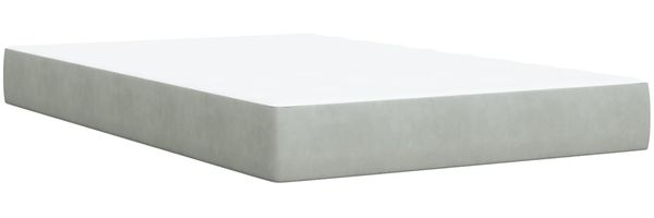 vidaXL Boxspringbett mit Matratze Hellgrau 120x200 cm Samt 3286282 Bild 6