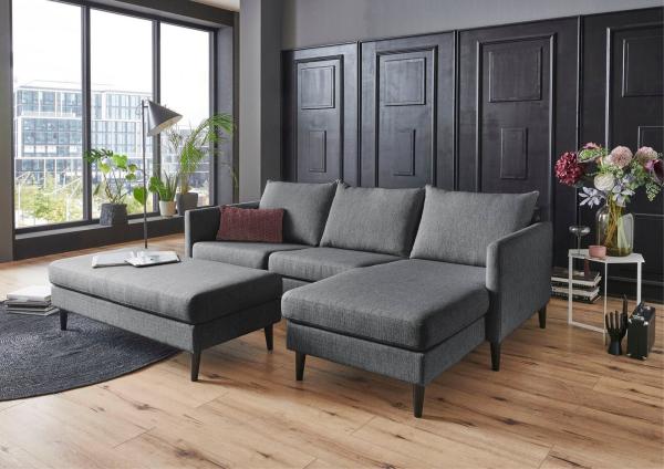 ATLANTIC home collection Ecksofa Rekvik L-Form, mit Wellenunterfederung, Ottomane beidseitig montierbar