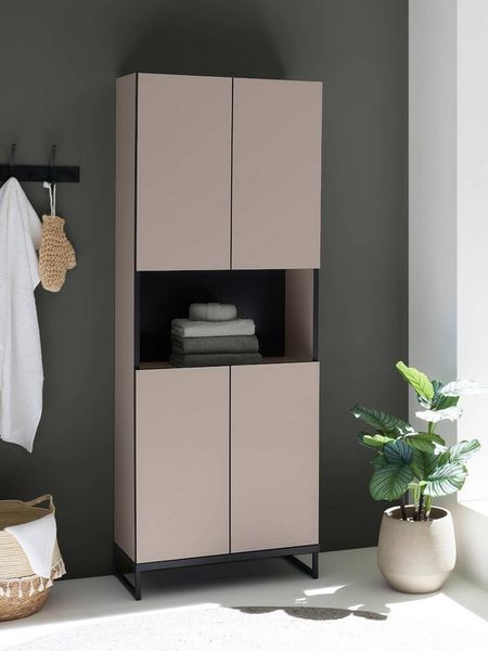 moebel-dich-auf Hochschrank VENEZIA (breiter Badezimmer Wandschrank in kaschmir 60 cm breit)