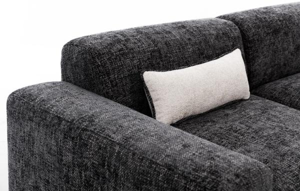 Ecksofa Designersofa ROMY in Stoff Enjoy Me Honiggelb Ottomane Links Bild 3