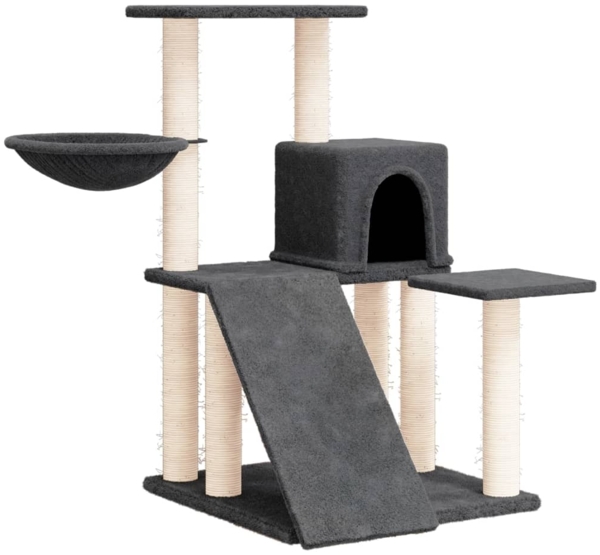 vidaXL Kratzbaum mit Sisal-Kratzsäulen Dunkelgrau 82 cm 171662