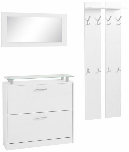 borchardt Möbel Garderoben-Set Finn, (Set, 3-St), mit Glasablage