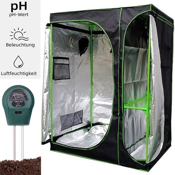 Growbox Gewächshaus Indoor Pflanzenzelt Zuchtzelt Growroom Zuchtschrank Darkroom Zimmergewächshaus Growschrank - 120x90x145 cm